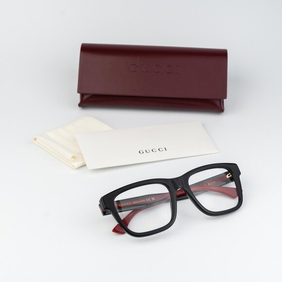 Gucci Men Eyeglasses Black Green Square GG1870O 005 NEW AUTHENTIC - Picture 8 of 10